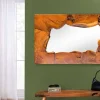 Massiver Spiegel MOSAIK 90cm Teakholz eckig Baumstamm handmade