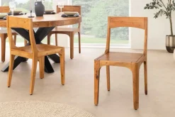 Massiver Stuhl ORGANIC braun Akazienholz honey finish handmade