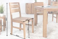 Massiver Stuhl PURE braun Sheesham Massivholz stone finish einzigartige Maserung