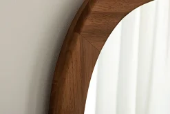 Massiver Wandspiegel ORGANIC 120cm braun Walnussholz-Design