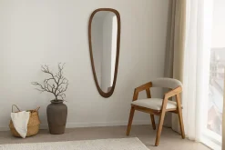 Massiver Wandspiegel ORGANIC 120cm braun Walnussholz-Design