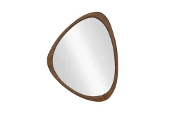 Massiver Wandspiegel ORGANIC 65cm braun Walnussholz-Design