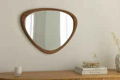 Massiver Wandspiegel ORGANIC 65cm braun Walnussholz-Design