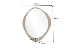 Massiver Wandspiegel ORGANIC 90cm braun Walnussholz-Design