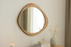 Massiver Wandspiegel ORGANIC 90cm natur Eichenholz-Design