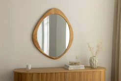 Massiver Wandspiegel ORGANIC 90cm natur Eichenholz-Design