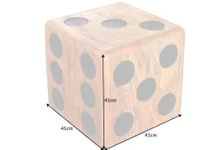 Massiver Würfelhocker CUBE 40cm natur Mindiholz Beistelltisch stapelbar