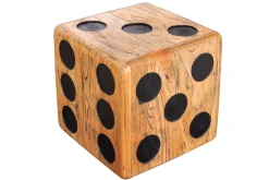 Massiver Würfelhocker CUBE 40cm natur Mindiholz Beistelltisch stapelbar