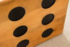 Massiver Würfel-Hocker CUBE 40cm natur Mangoholz Beistelltisch stapelbar