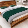 Massives Baumstamm Bett AMAZONAS 180x200cm braun Sheeshamholz stone finish