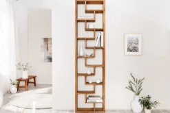 Massives Bücherregal JAVA 200cm natur recyceltes Teakholz Standregal Raumtrenner