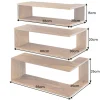 Massives 3er Set Wandregale SURREAL 65cm braun stone finish Außenecke Sheesham
