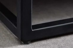 Massives Highboard BARRACUDA 120cm braun Mangoholz mit Teakholz-Front schwarz Metall