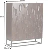 Massives Highboard DUNE 120cm walnuss-braun Akazienholz 3D-Design schwarz Metall