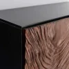 Massives Highboard FLUID 110cm walnuss-braun Akazienholz aufwendiges 3D-Design