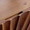 Massives Highboard SCORPION 120cm dunkelbraun Akazie mit 3D Schnitzereien schwarz Metall