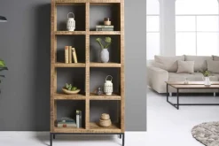 Massives Regal IRON CRAFT 176cm Mangoholz Bücherregal acht Fächer Industrial Design