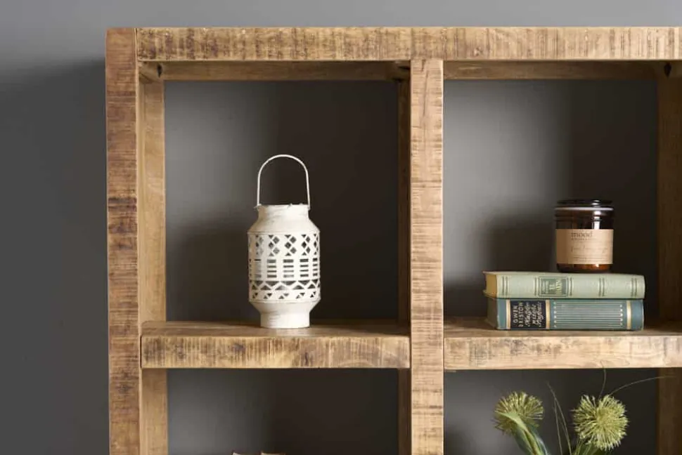 Massives Regal IRON CRAFT 176cm Mangoholz Bücherregal acht Fächer Industrial Design