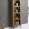 Massives Regal IRON CRAFT 176cm Mangoholz Bücherregal vier Fächer Industrial Design