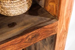 Massives Regal MAKASSAR 180cm Sheesham Holz smoke finish 8 Fächer handmade