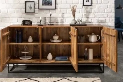 Massives Sideboard AMAZONAS 160cm Mangoholz natürliches Front Design