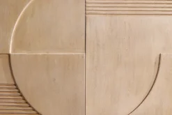 Massives Sideboard ART DECO 170cm weiß gekälkt Mangoholz 3D-Front handmade