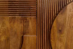 Massives Sideboard ART DECO 170cm braun smoke Mangoholz 3D-Front