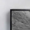 Massives Sideboard BARRACUDA 180cm grau Mangoholz mit Teakholz-Front schwarz Metall