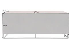 Massives Sideboard CREATIVO 180cm Mangoholz aufwändige 3D Front Retro Design