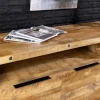 Massives Sideboard IRON CRAFT 175cm natur Mangoholz mit Schubladen Weinregal