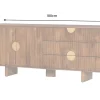 Massives Sideboard MADISON 180cm braun Mangoholz mit Schubladen und strukturierter Front