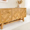 Massives Sideboard RIVIERA 155cm natur recyceltes Pinienholz Bohlenoptik