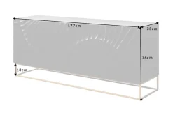 Massives Sideboard SCORPION 180cm schwarz Mangoholz aufwendige 3D Schnitzereien