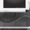 Massives Sideboard SCORPION 180cm schwarz hängend Mangoholz 3D-Design
