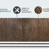 Massives Sideboard ZEN CIRCLES 180cm dunkelbraun Mangoholz 3D-Design