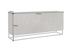Massives Sideboard ZEN CIRCLES 180cm dunkelbraun Mangoholz 3D-Design