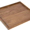 Massives Tablett MAKASSAR 50cm braun Sheesham stone finish Servierbrett