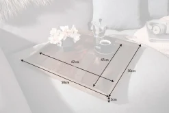 Massives Tablett MAKASSAR 50cm Sheesham smoke finish Servierbrett