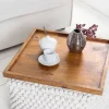 Massives Tablett MAKASSAR 50cm braun Mangoholz honey finish handmade
