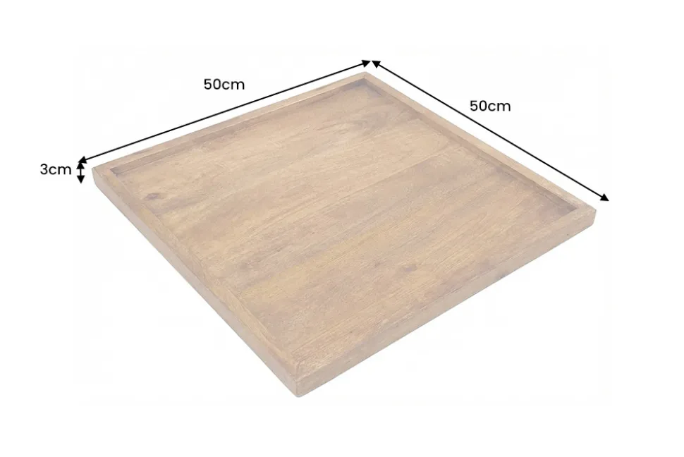 Massives Tablett MAKASSAR 50cm braun Mangoholz honey finish handmade