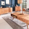 Massives TV-Board MYSTIC LIVING 140cm Akazie natur 3D Oberfläche Massivholz
