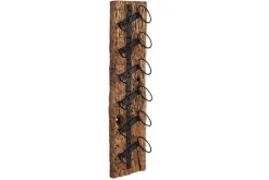Massives Wand Weinregal BARRACUDA 100cm natur Teakholz Flaschenhalter