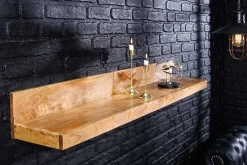 Massives Wandregal MAKASSAR 80cm natur Mangoholz handmade