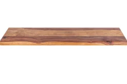 Massives Wandregal MAMMUT 80cm braun Sheesham stone finish Regalbrett mit Baumkante
