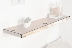 Massives Wandregal MAMMUT 80cm Akazienholz Regalbrett mit Baumkante