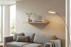 Massives Wandregal PURE 80cm Mango natur cream finish Mangoholz Steckregal