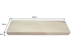 Massives Wandregal PURE 60cm Mango natur cream finish Mangoholz Steckregal