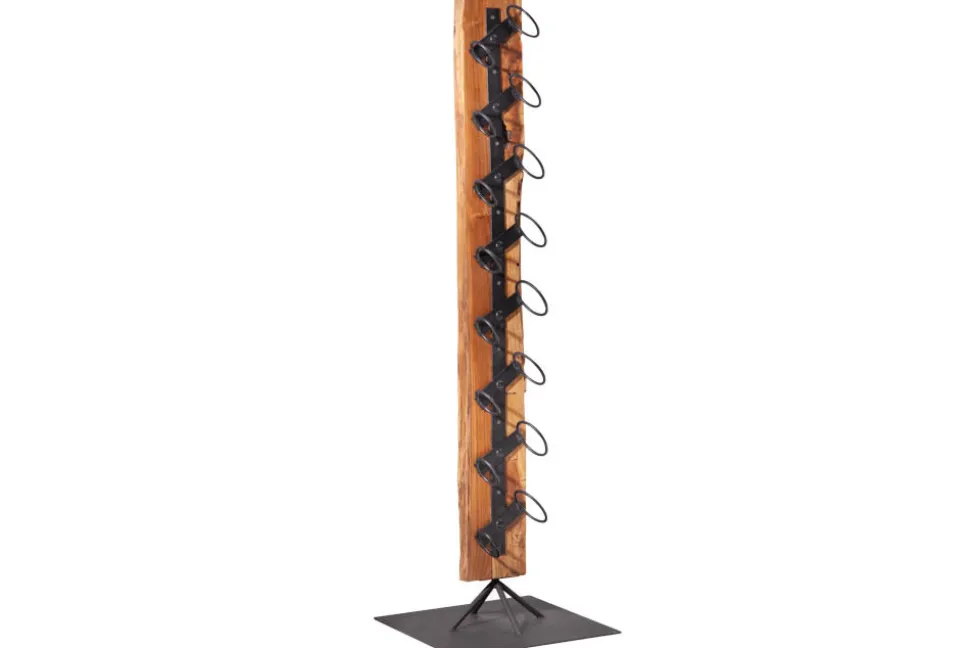 Massives Weinregal BARRACUDA 140cm Teakholz rustikaler Flaschenhalter