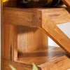 Massives Weinregal MAKASSAR 80cm recyceltes Teakholz für 5 Flaschen Wandregal