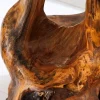 Massivholz Beistelltisch ROOT 40cm natur Teak aus Wurzelholz im Stelzen-Design